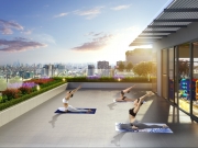 Tập yoga giữa kh&ocirc;ng gian xanh tr&ecirc;n đỉnh t&ograve;a nh&agrave;