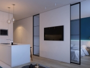 Căn hộ nhỏ cuốn hút với màu xanh lam